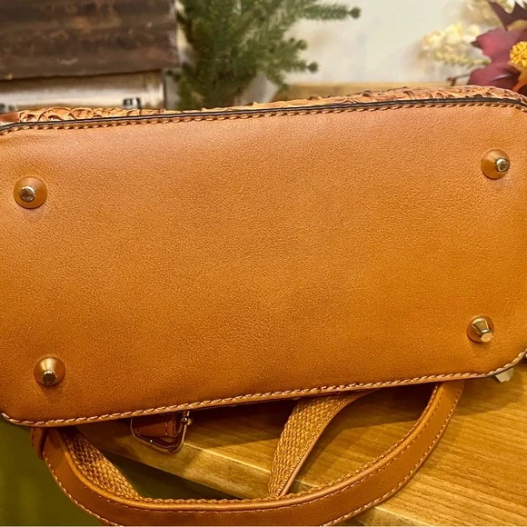 American Bee Preppy Vegan Leather Croc Backpack & Wallet Set in Brown. NWT - Picture 11 of 14